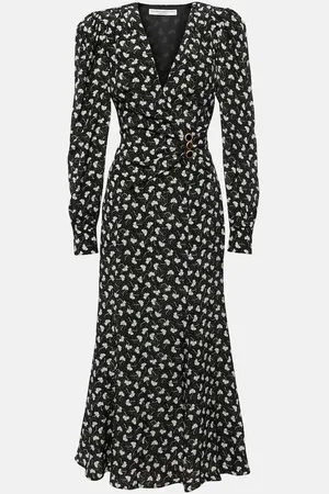Alessandra Rich Printed silk midi dress