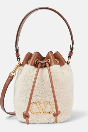 VALENTINO GARAVANI VLogo Signature shearling bucket bag