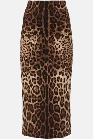 Dolce & Gabbana Leopard-print wool pencil skirt