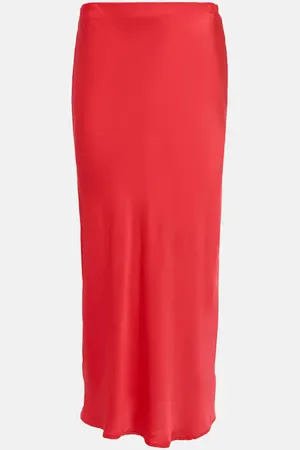 Velvet Aubree satin midi skirt
