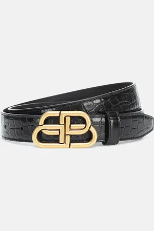 Balenciaga BB croc-effect leather belt