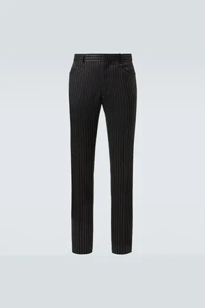 Tom Ford Dylan striped wool and silk suit pants
