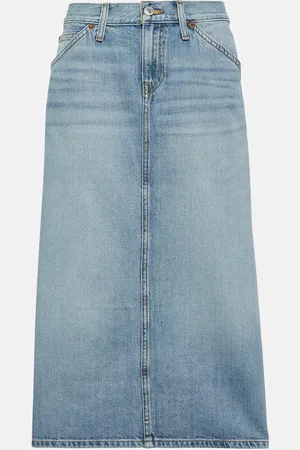 RE/DONE Low Rider denim midi skirt