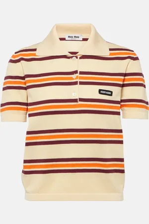 Miu Miu Striped cotton and silk polo shirt