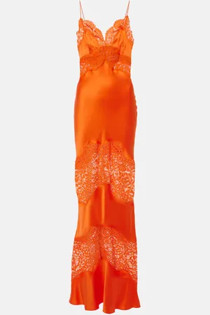 Rebecca Vallance Adira lace-trimmed silk satin slip dress