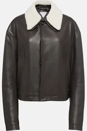 Bottega Veneta Shearling-trimmed leather jacket