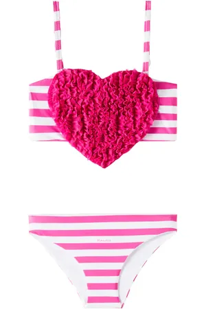 MONNALISA Ruffled striped bikini