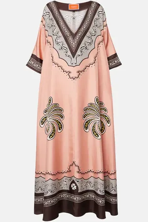 La DoubleJ Muumuu printed silk twill maxi dress