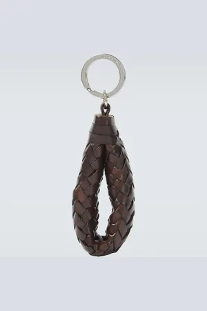 LEMAIRE Chevron leather keychain