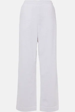 Alaïa Low-rise cotton terry straight pants