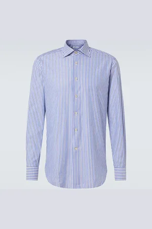 Kiton Bengal stripe cotton Oxford shirt