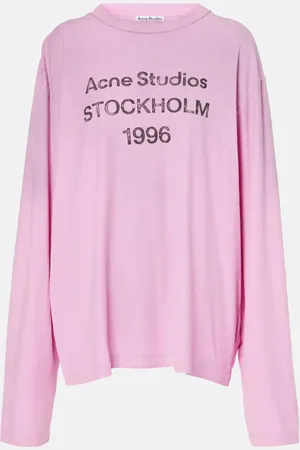 Acne Studios Logo cotton and hemp jersey top