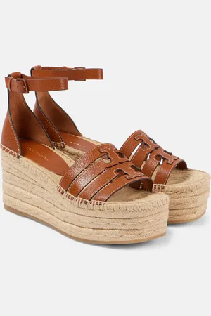 Tory Burch Ines leather espadrille wedges