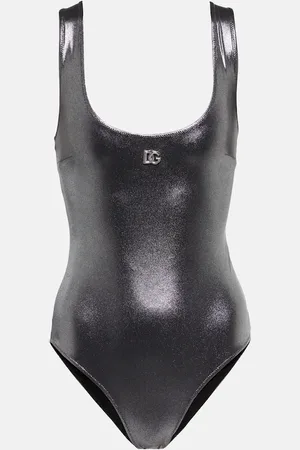 Dolce & Gabbana X Kim foiled metallic swimsuit