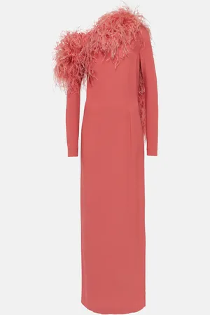 ‎Taller Marmo‎ Garbo feather-trimmed gown