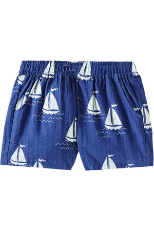Mini Rodini Sailing Boats printed cotton shorts