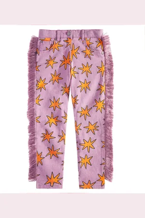 Stella McCartney Bright Stars printed fringed jeans