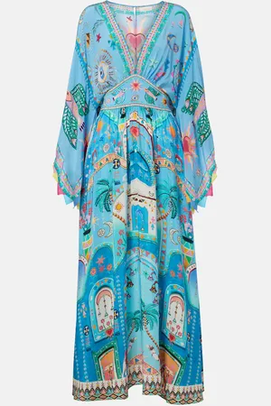 Camilla Embellished printed silk midi dress