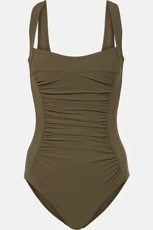 Karla Colletto Ruched square-neck swimsuit