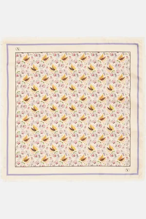 VALENTINO Floral silk twill scarf