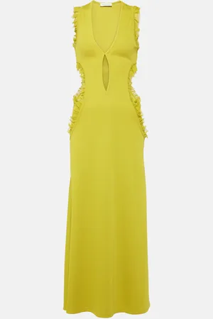 CHRISTOPHER ESBER Carina ruffled cutout midi dress