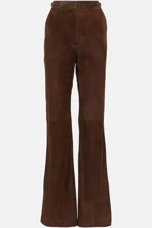 GABRIELA HEARST Vesta high-rise suede flared pants