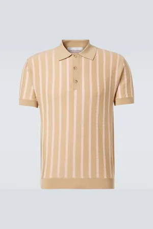 King & Tuckfield Striped wool polo shirt