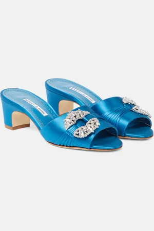 Manolo Blahnik Prinap 50 embellished satin mules