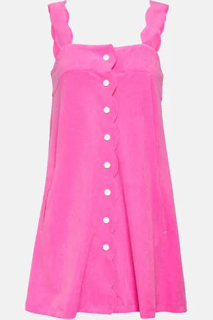 Marysia Scalloped cotton blend minidress
