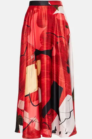 Roksanda Ameera printed satin maxi skirt