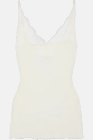 Saint Laurent Lace-trimmed tank top