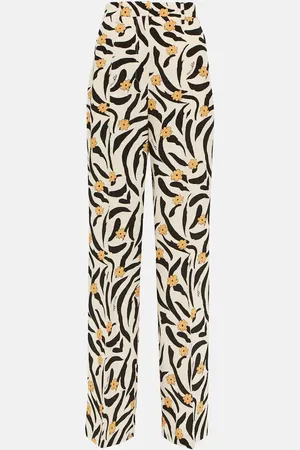 Nanushka Lanai floral high-rise straight pants