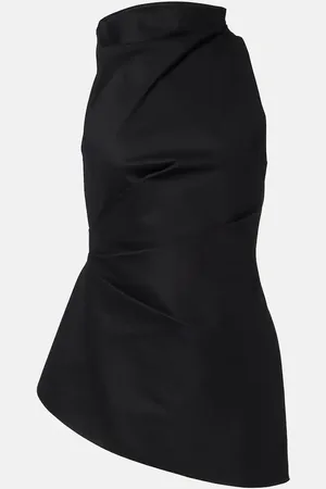 Alexander McQueen Asymmetric cotton-blend top