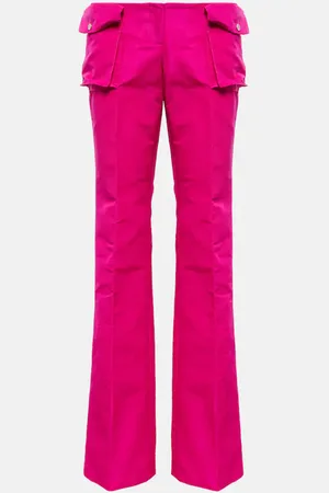 LAQUAN SMITH Low-rise satin cargo pants