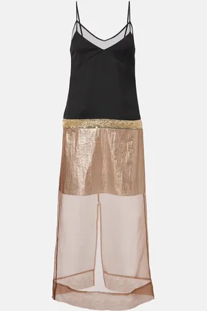 XU ZHI Embesllished paneled midi dress