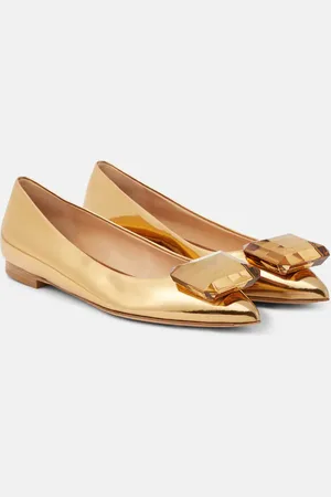 Gianvito Rossi Jaipur embellished leather ballet flats