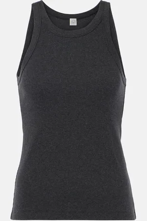 Totême Ribbed-knit cotton-blend jersey tank top