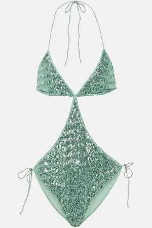 Oseree Pailettes cutout swimsuit