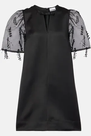 Ganni Embroidered organza minidress