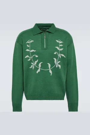 BODE Embroidered wool polo sweater