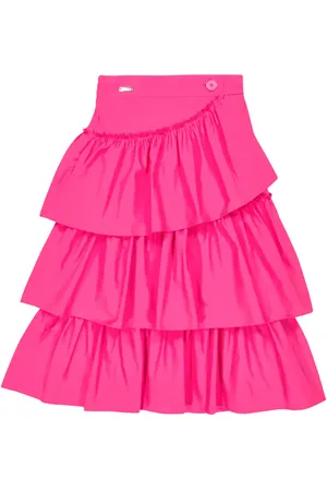 MONNALISA Tiered cotton poplin skirt