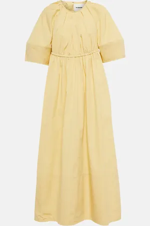 Jil Sander Gathered cotton midi dress