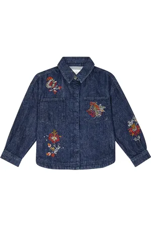 The New Society Florencia embroidered denim overshirt