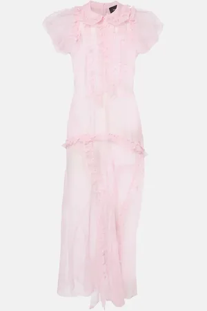 Simone Rocha Ruffled sheer tulle midi dress