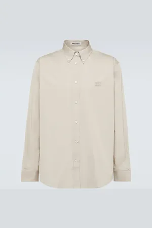 Miu Miu Logo cotton poplin shirt