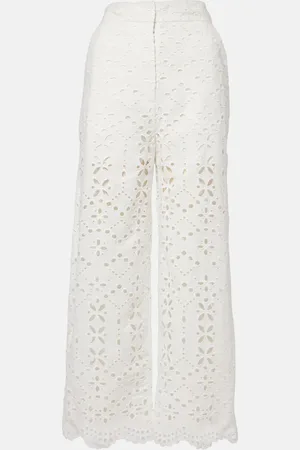 VERONICA BEARD Kemper embroidered cotton wide-leg pants