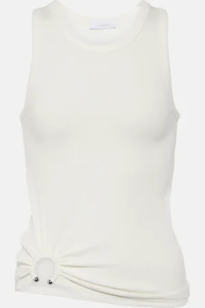 Paco rabanne Ring-detail cotton-blend jersey tank top