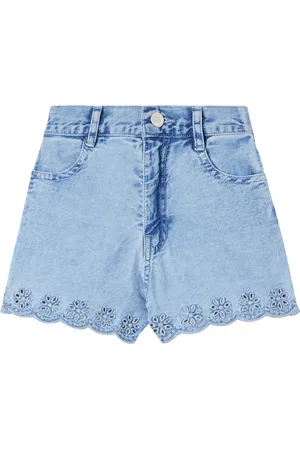 The New Society Niobe embroidered denim shorts