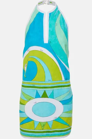 Puccini Vivara halterneck cotton minidress