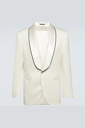 Brunello Cucinelli DÃ©lavÃ© silk twill tuxedo jacket